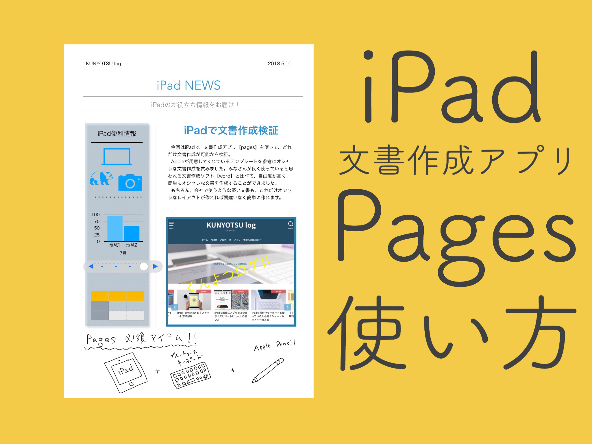 Ipad Pages Word ワード の代わりになるか ページズで書類作成手順解説 Kunyotsu Log